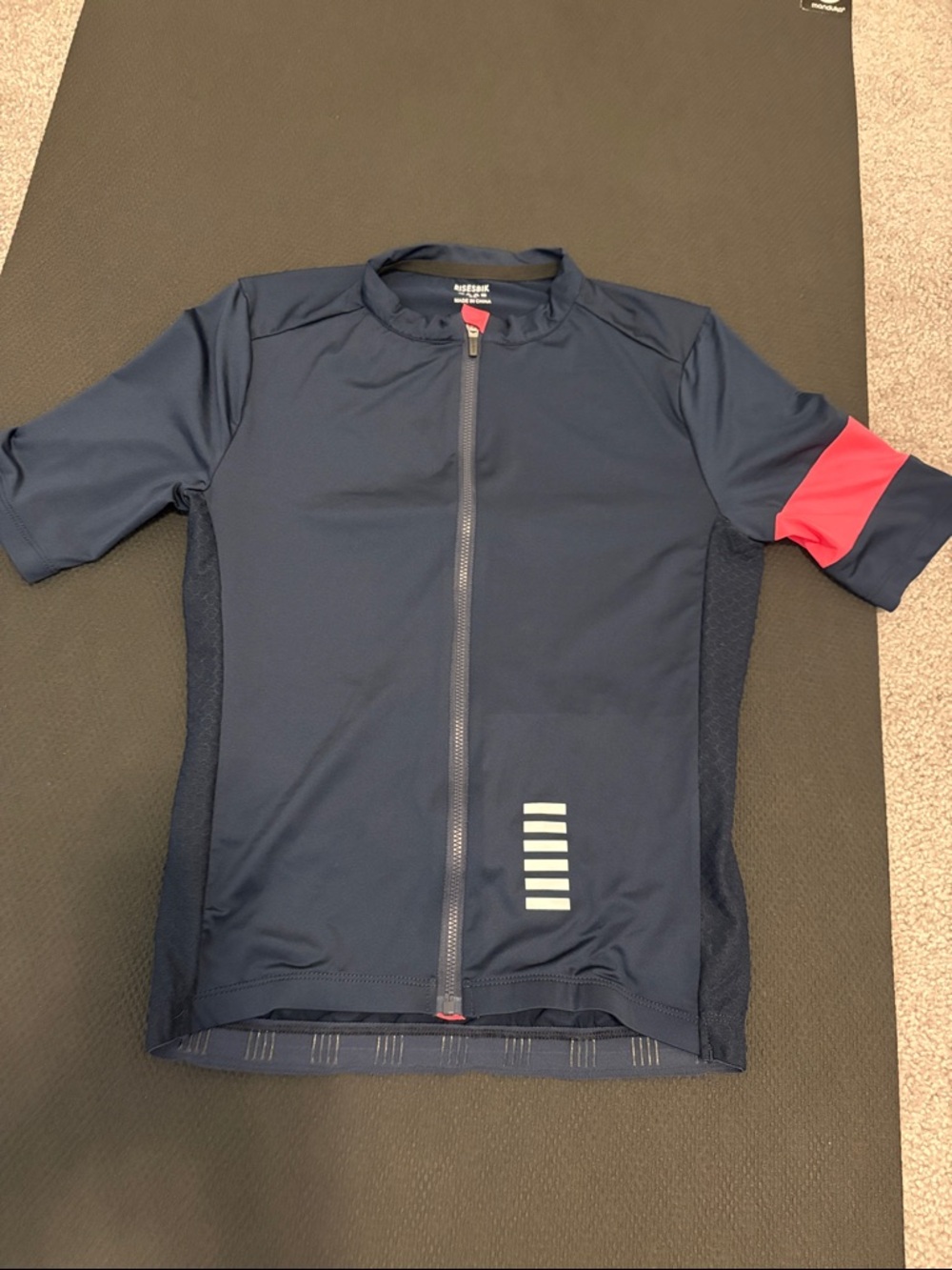 Risesbik Navy Cycling Jersey with pink Sleeve Accent